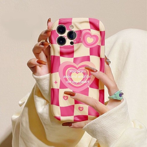For iPhone 14 13 12 Pro Max XR X 8 7 Plus Girly Pink Cute Candy Phone Case Cover - Zdjęcie 2 z 7