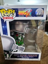 Funko Pop! Vinilo: MTV - Exclusivo 40 Aniversario Retro MTV Moon Person #201