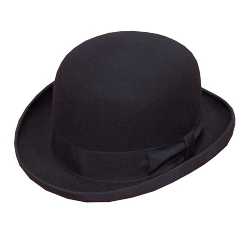 Quality Black Felt Bowler Hat 100% Wool 