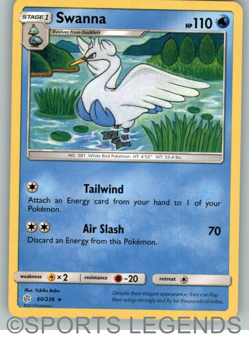2019 pokemon Cosmic Eclipse rare Swanna 60/236