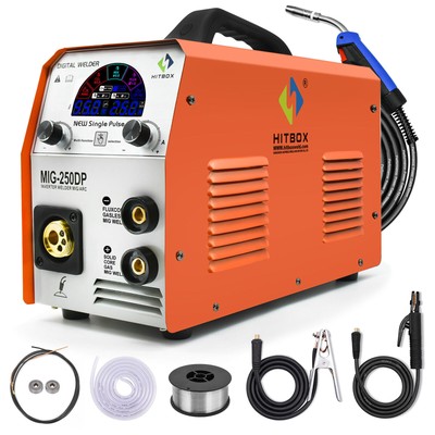 HITBOX Schweißgerät Kombi 5 In1 250A MIG MAG MMA WIG FCAW E-Hand IGBT Inverter