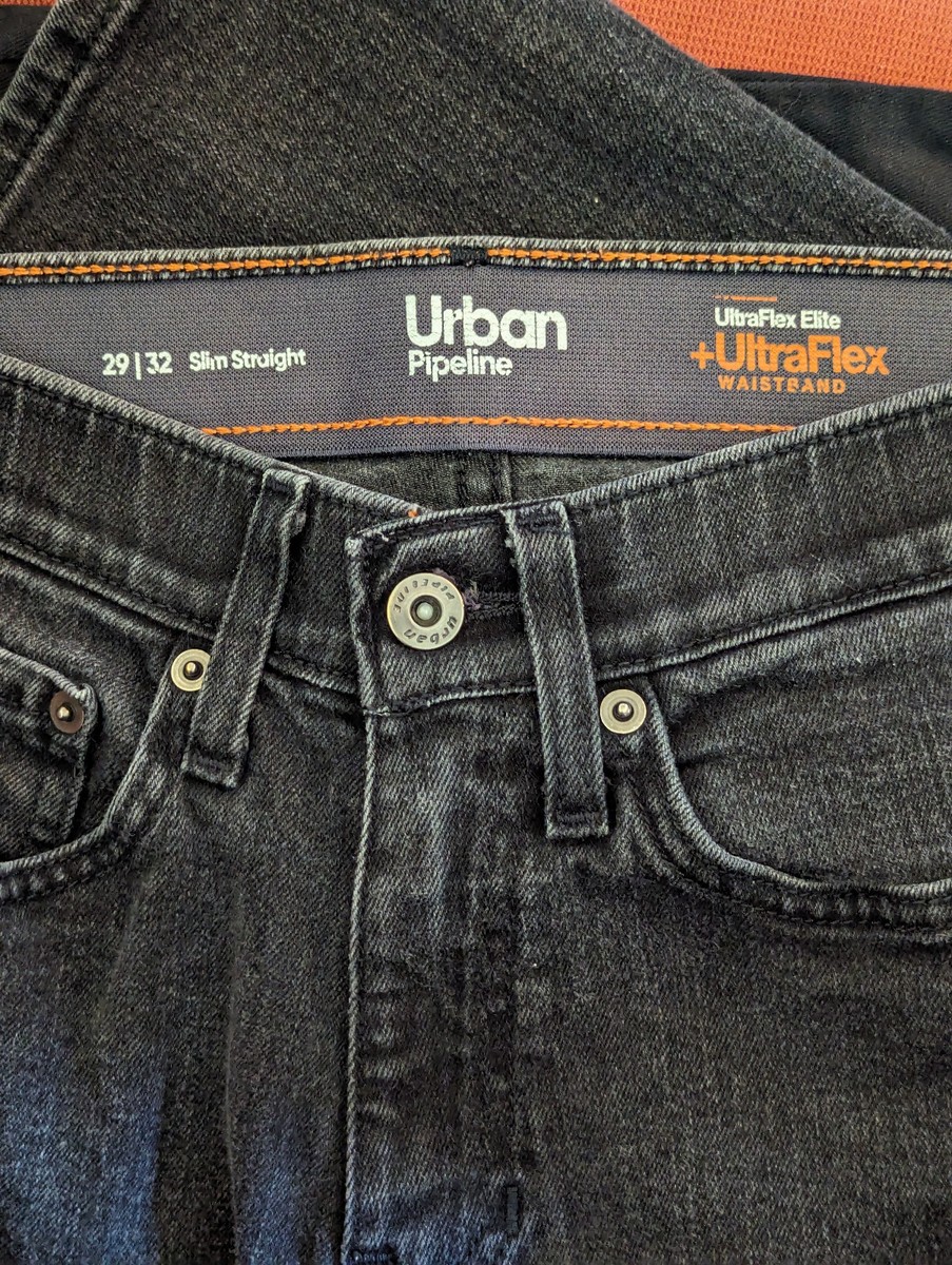 Urban Pipeline Mens Black Jeans 29 x 32 Slim Straight UltraFlex
