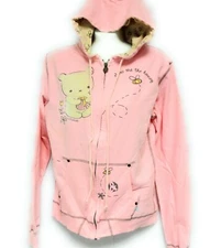 Womens Juniors David & Goliath Show Me The Honey Pink Zip Hoodie Sweatshirt