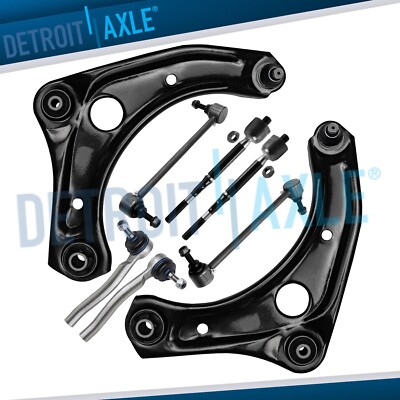 Front Lower Control Arms Sway Bars Tie Rod Ends Kit for Nissan Versa Note Micra