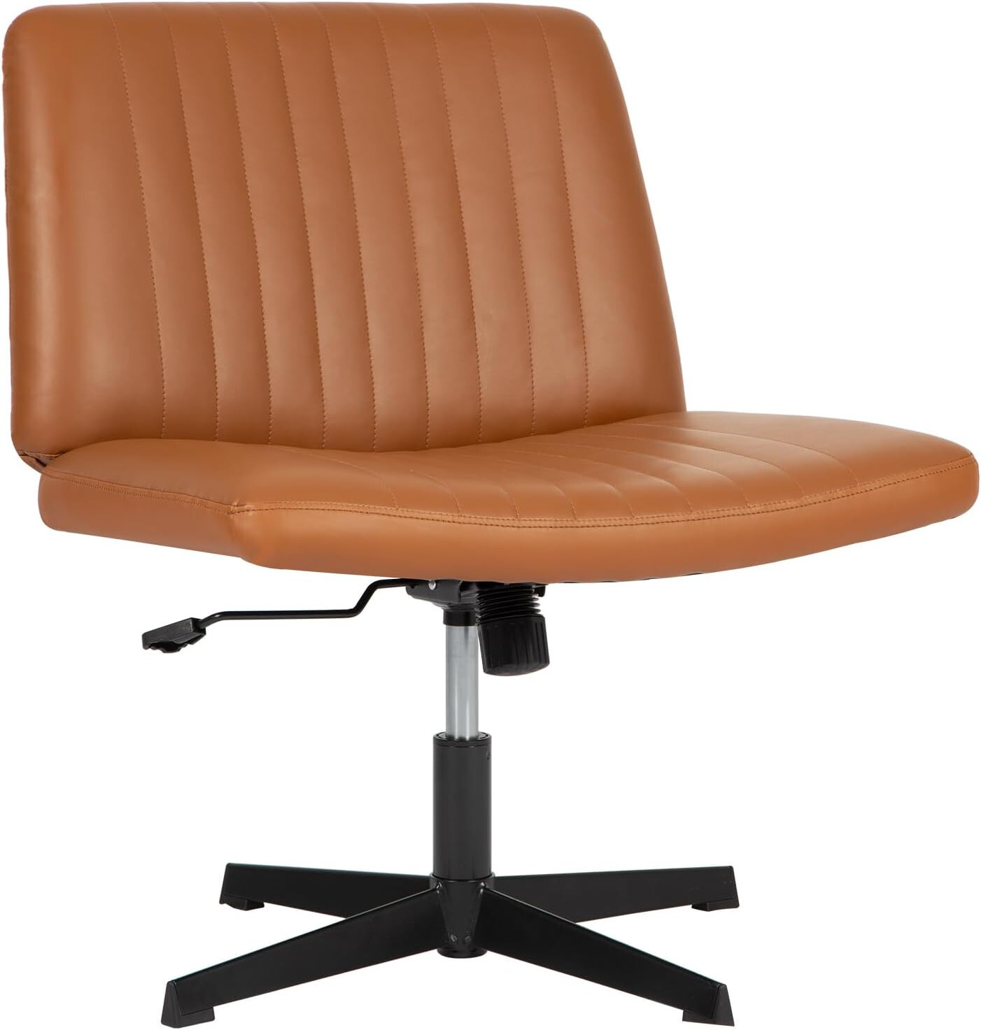 Armless Office Chair No Wheels Modern Swivel Height Adjustab