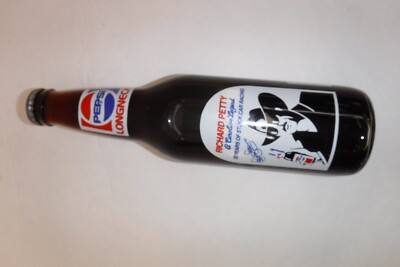 Pepsi Longneck 12 Oz Bottle Richard Petty Full Unopened