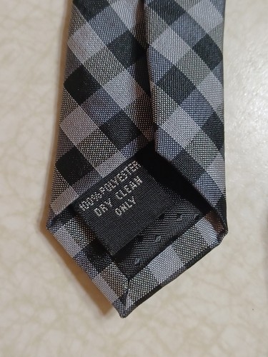 Pierre Cardin Slim Tie Black Blue Grey Check - Picture 2 of 3