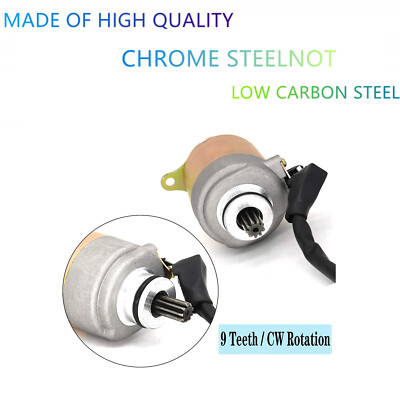 9-Tooth Starter Motor For 125cc-150cc GY6 Scooters, ATVs & Go-Karts – Fits Taotao, Sunl, Roketa, Kazuma