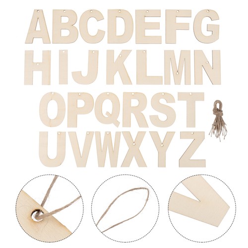26Pcs Wooden Letters Wood Alphabet Letters for DIY Craft Home Decoration