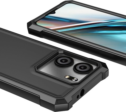 For BLU View 5 (2024) Black Hard Hybrid Armor Full Body Edge Protect Case Cover - Picture 7 of 7