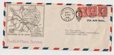 FFC 1938 Crossville Tennessee TRADE -A-PLANE Service , Map Cachet