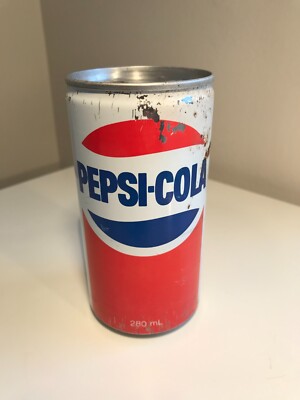 80年代 ビンテージ ペプシ PEPSI-cola ブリキ 缶 ペール缶 当時物 VINTAGE PEPSI-COLA Canadian 280ml Metal 1970-80's Can - Opened and