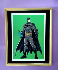 DEATH NYC Hand Signed LARGE Print COA Framd 16x20in Batman DC Comics Brainwash &