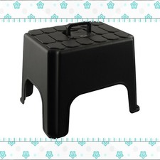 Non-Slip Hardwearing Strong Black Plastic Stepping Stool With Built In Handle
