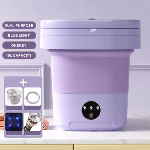 Portable 8L Socks Underwear Mini Washing Machine Folding Tub for Camping Travel