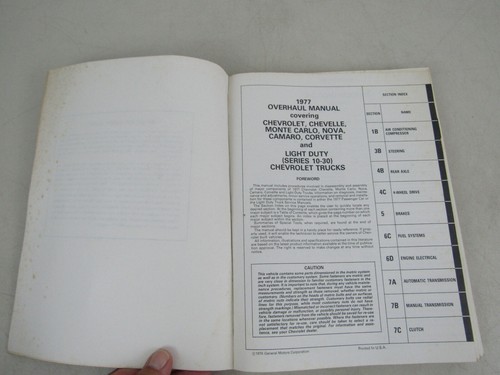 1977 Chevrolet Passenger Cars & Light Duty Trucks Unit Repair (Overhaul) Manual - Bild 3 von 12