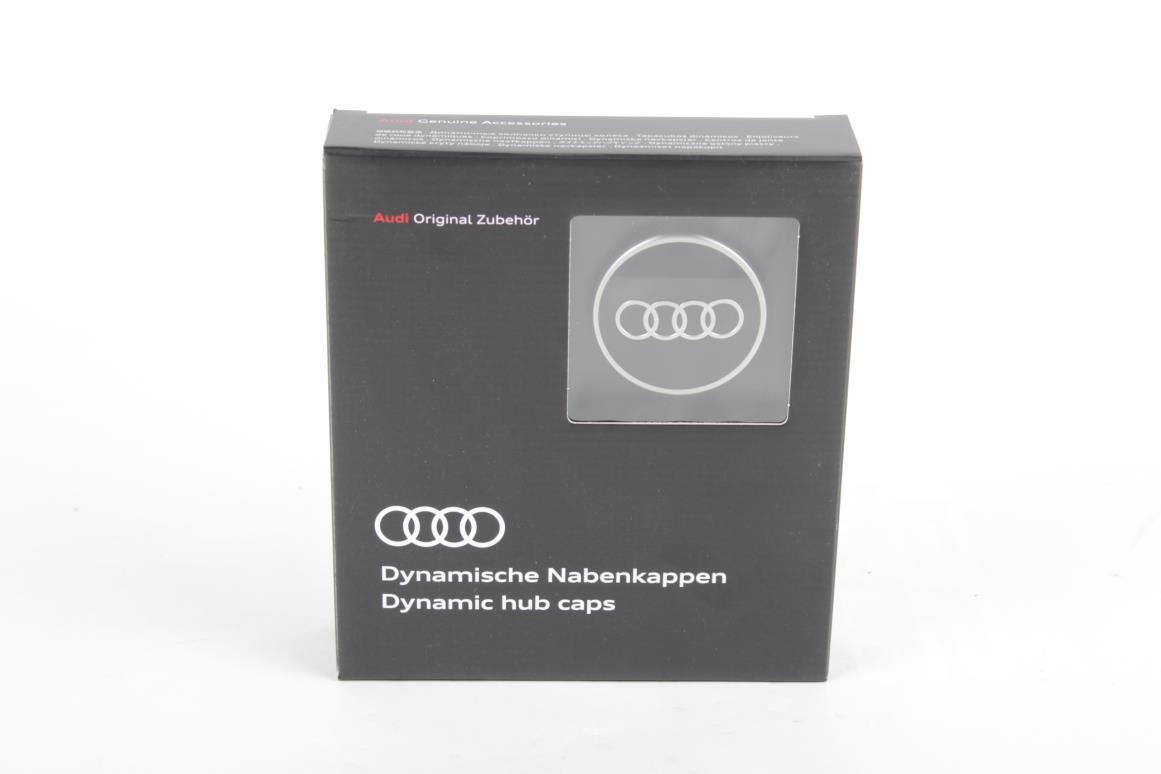 アクセサリー Audi Dynamic hub caps 4M8071006A Original Audi Dynamic Center Wheel Hub Caps 4pcs Audi Rings