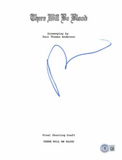 PAUL THOMAS ANDERSON SIGNED AUTOGRAPH THERE WILL BE BLOOD FULL SCRIPT BECKETT 