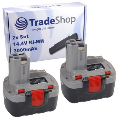 2x Akku 14,4V 3000mAh Ni-MH für Bosch 3670, 4 V-i, CSD 14, GDR 4 V, GDR 4 V-LI
