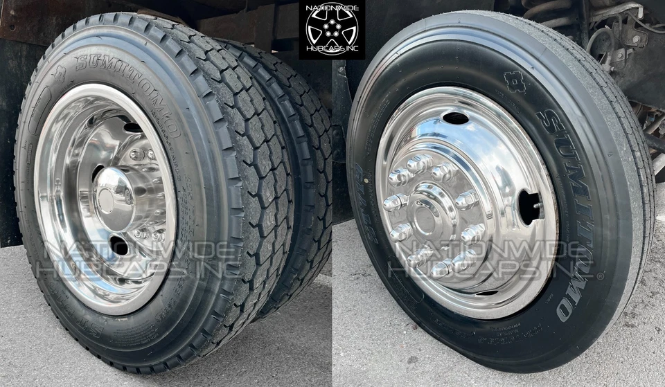 Ford F450 F550 2005-2025 19,5" 10 orejetas doble rueda simuladores cubiertas de llantas forros Foto 2 de 4