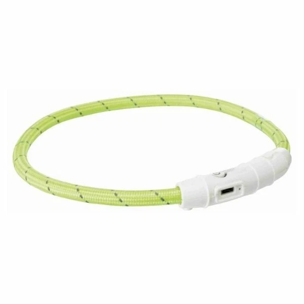 Collar de perro intermitente Trixie USB anillo recargable a prueba de salpicaduras paseo para cachorro Foto 2 de 4