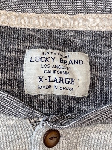 Lucky Brand Henley Long Sleeve Size XL Gray - Picture 4 of 6