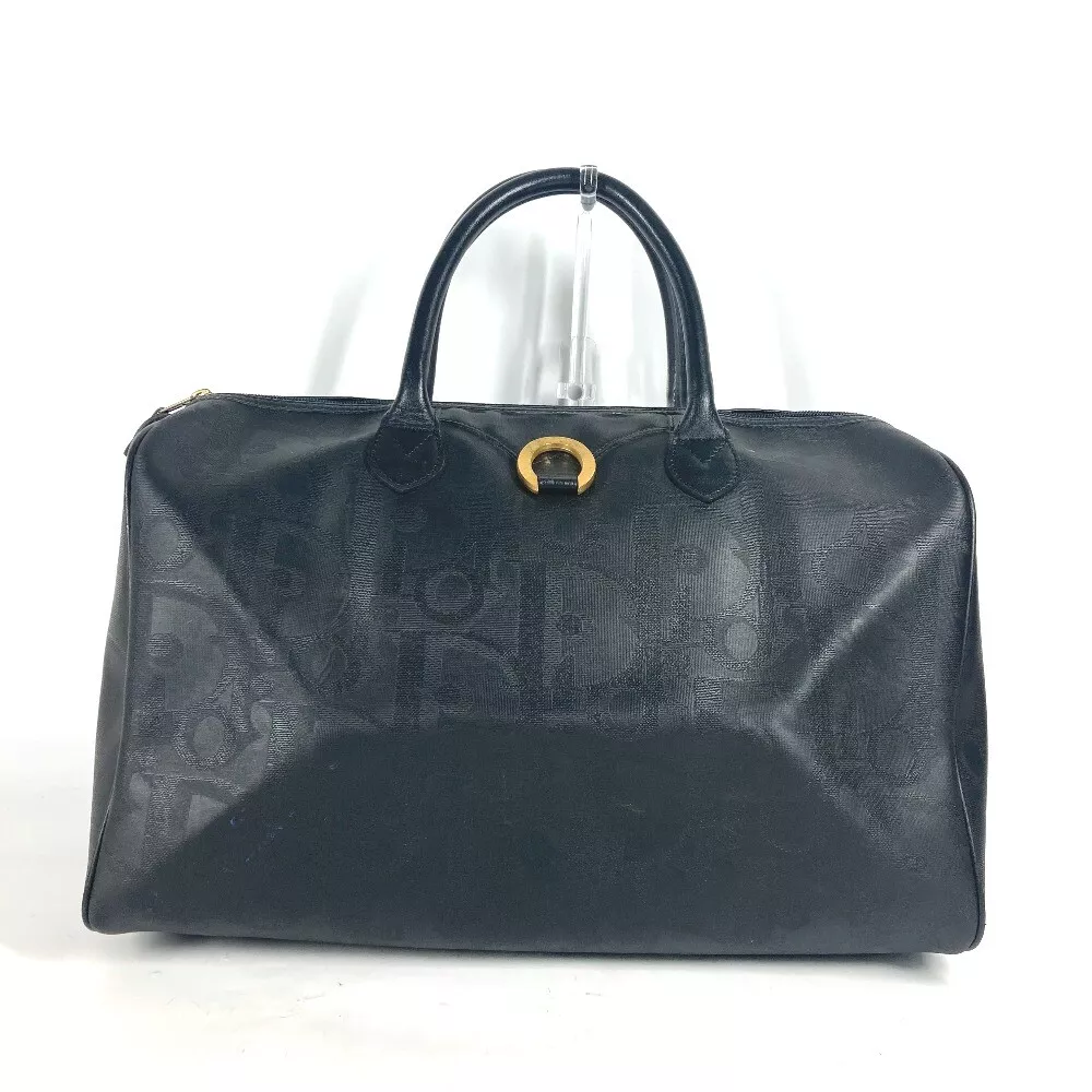 Sac à main Dior vintage trotter sac fourre tout sac de sport cuir/PVC noir
