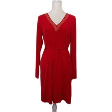 Michael Kors Orange Gold Studded Women's Belted Dress Long Sleeve Size M