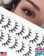 Spiky False Lashes Manga Eyelashes - False Lashes Natural Look Wispy Anime As