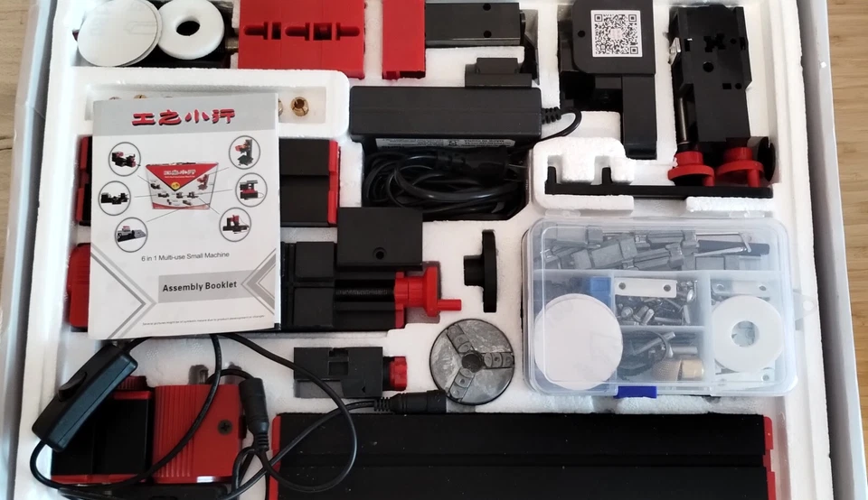 6 in 1 DIY Mini Motorized Wood Metal Lathe Miller Driller Grinder Sawing Machine - Image 4 of 4