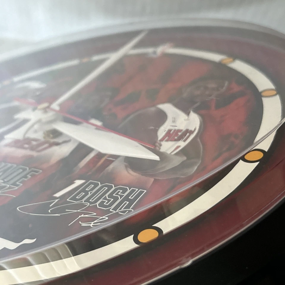 Wincraft Miami Heat Clock Lebron James Dwyane Wade Chris Bosh Auto Printed 2010 - Image 4 of 4