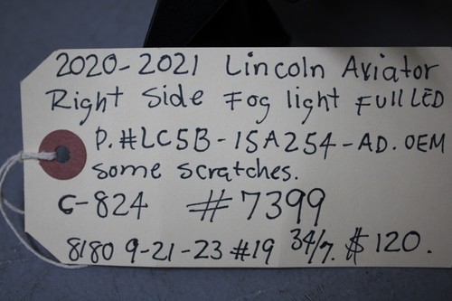 2020 2021 LINCOLN AVIATOR RIGHT SIDE FOG LIGHT FULL LED OEM - Picture 7 of 7