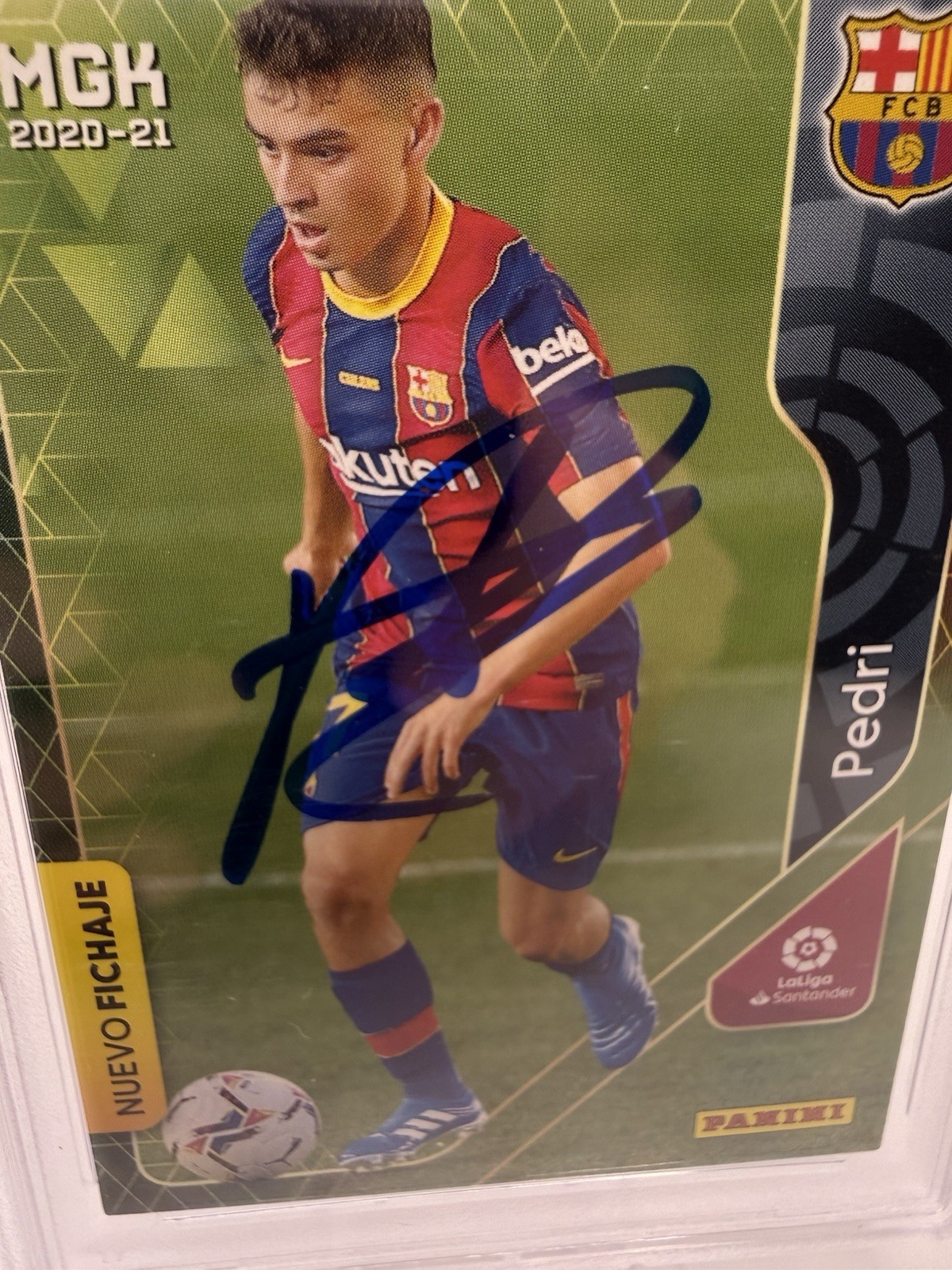 2020-21 Panini MegaCracks La Liga PEDRI #430 Hand Signed RC PSA GEM MT 10 Auto view 3
