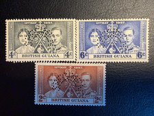 British Guiana 1937 Coronation SG 305s-307s Specimen Perfin Set MNH King George