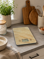 KüChenwaage Glas 5Kg / 1G Genauigkeit-Marmor-Design, Tara-Funktion, Lcd-Display