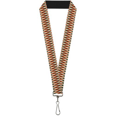 Buckle-Down Lanyard-1.0''-Jagged Zig Zag Brown/Aqua/Cream/red 22'' x 1 (US IMPORT)
