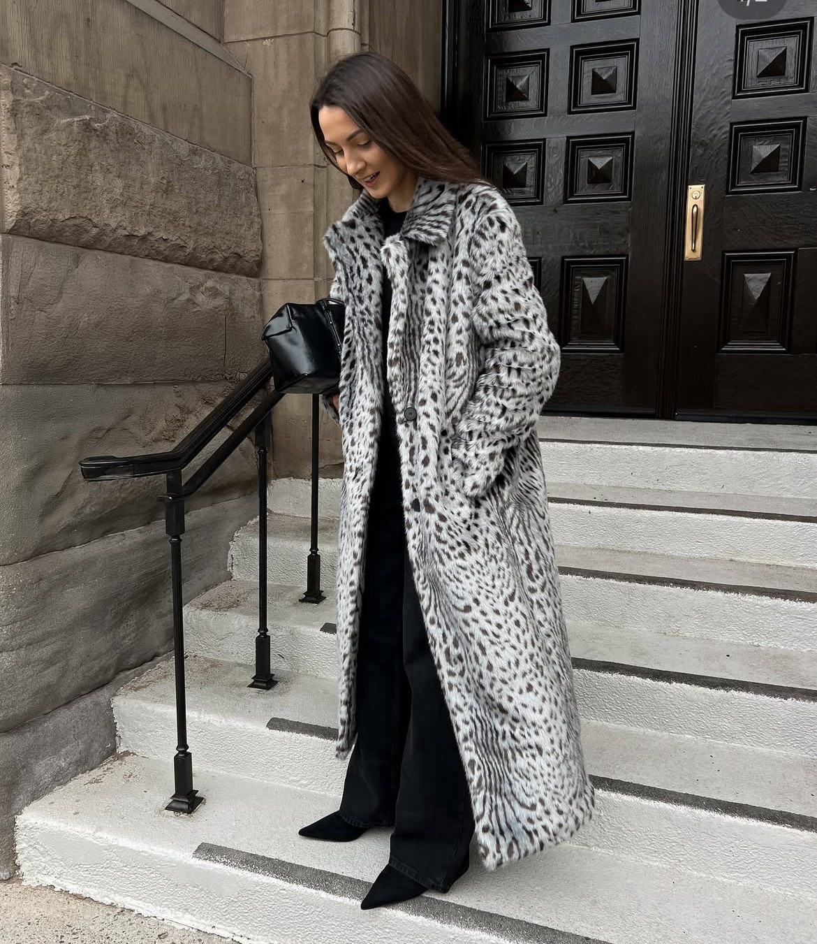 ALTRA CAPPOTTO PELLICCIA SINTETICA STAMPA ANIMALIER ZARA GRIGIO LEOPARDO NUOVO FW24 25 TAGLIA S REF. 4391 772