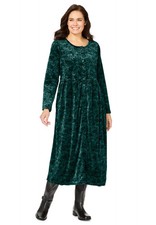 Woman Within Plus Size 21-Button Velour Dress