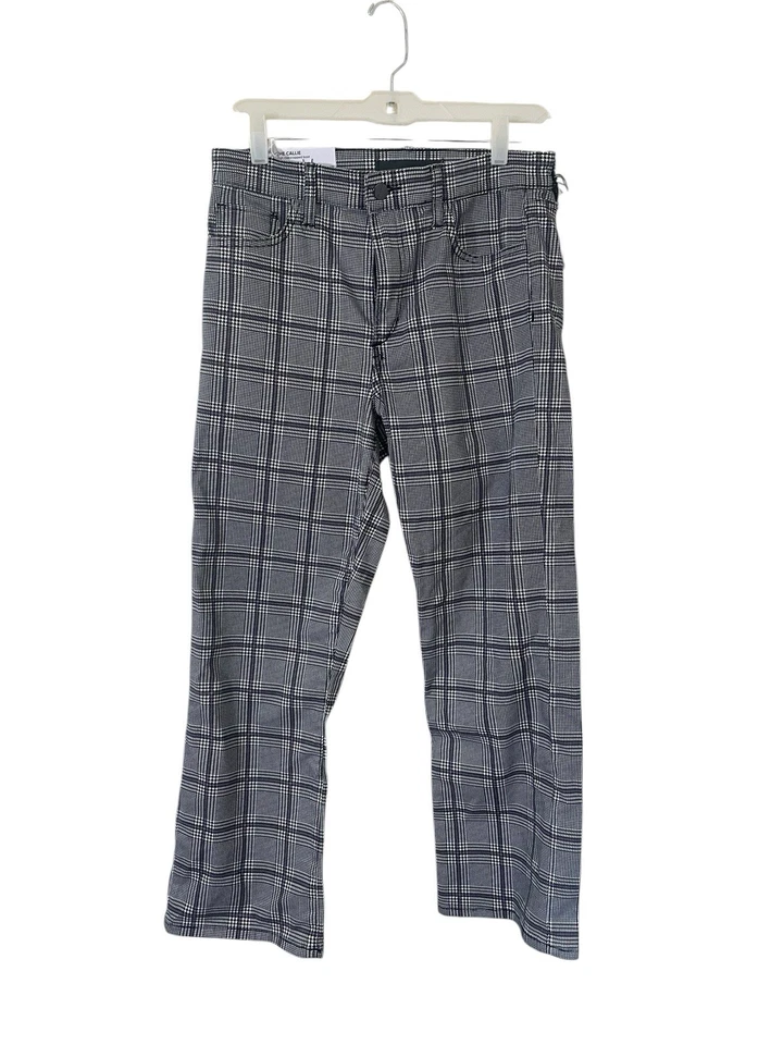 Joe’s The Callie Grey Purple Houndstooth Plaid High Rise Crop Boot Size 29 $198 - Image 3 of 4