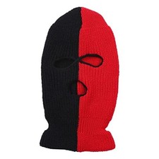 3 Hole Ski Mask Full Face Cover Balaclava Winter Windproof One Size Black-red