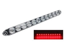 15" Clear Red Multi-function Stop Turn Tail Marker Trailer Light LED Bar Truck