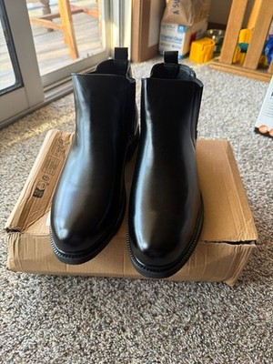 Black Faux Leather Chelsea Boots Size 42