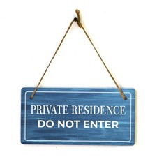 Business Signs  Rustic Dark Blue Wood 5 x 10" Hanging Signs