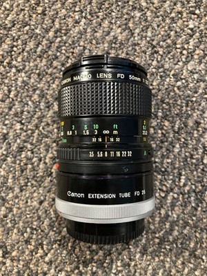 Canon FD 50mm f:3.5 Macro Lens w/Extention Tube