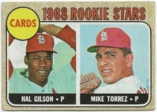 HAL GILSON / MIKE TORREZ -1968 Topps - Rookie Stars Baseball Card #162 (3308a). rookie card picture