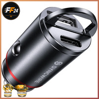 ZigarettenanzüNder USB C Auto Adapter 60W PD 30W QC 30W Ganzmetall Schwarz