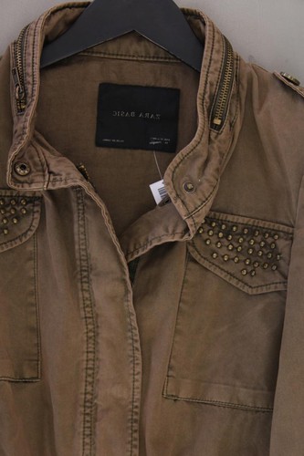 ✅ Zara Übergangsjacke Regular Jacke für Damen Gr. 38, M mit Nieten braun ✅ - Bild 5 von 6