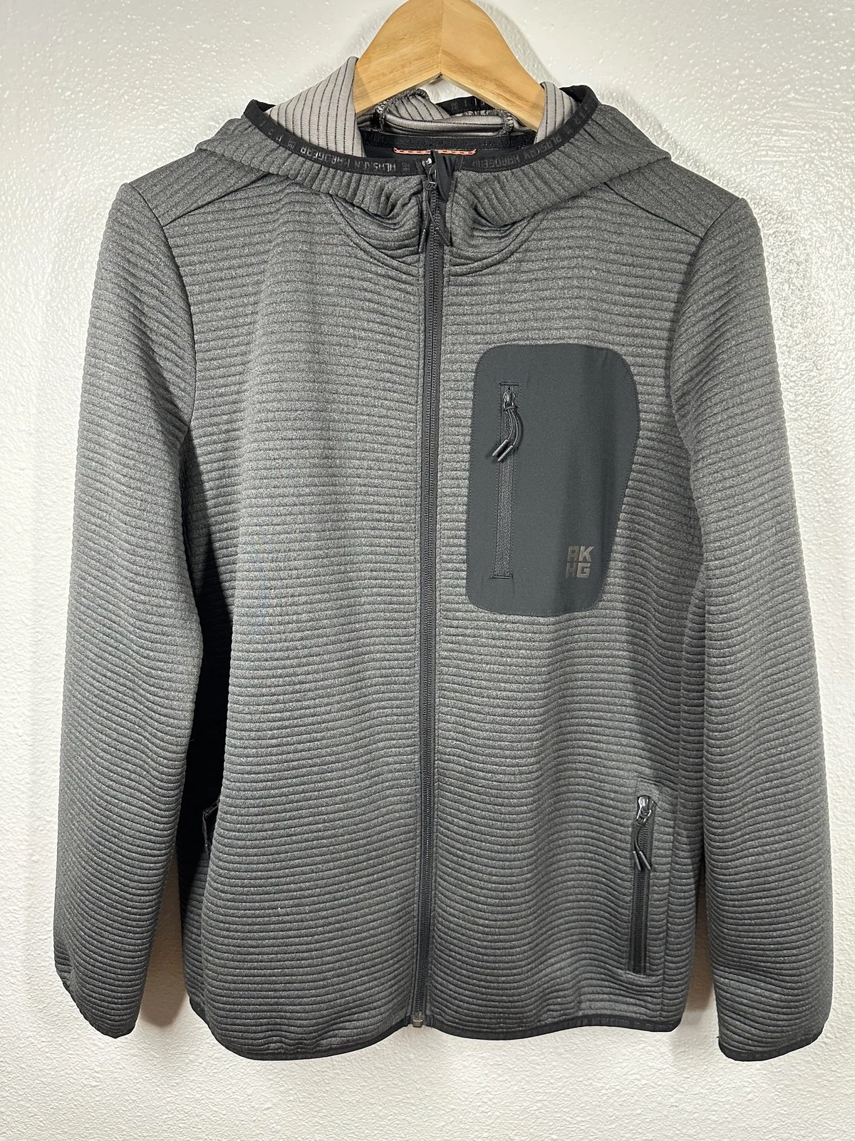 Alaskan Hardgear Jacket Mens Medium Gray Hooded Full Zip Outdoor Performance image 1