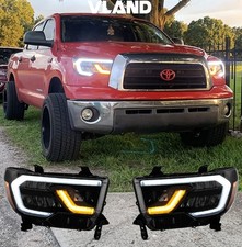 Full Led Headlights For 2007-2013 Toyota Tundra &08-21 Sequoia W/sequential Turn