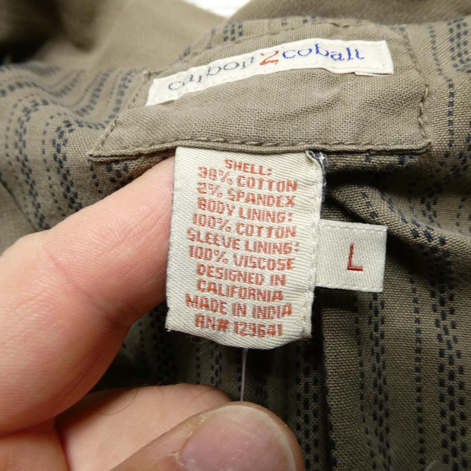 Jaqueta masculina carbon2cobalto grande cáqui algodão stretch blazer forrado casual - Imagem 4 de 4